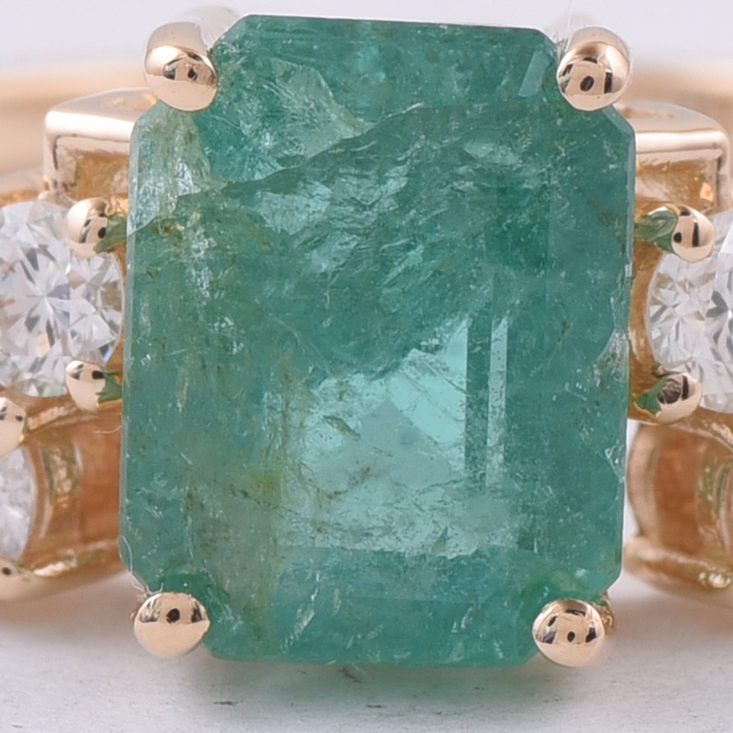 2.00 Ct Octagon Step Cut Natural Emerald 14K Gold Ring
