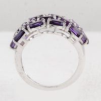 5.43 Ct Oval Amethyst 925 Sterling Silver Ring