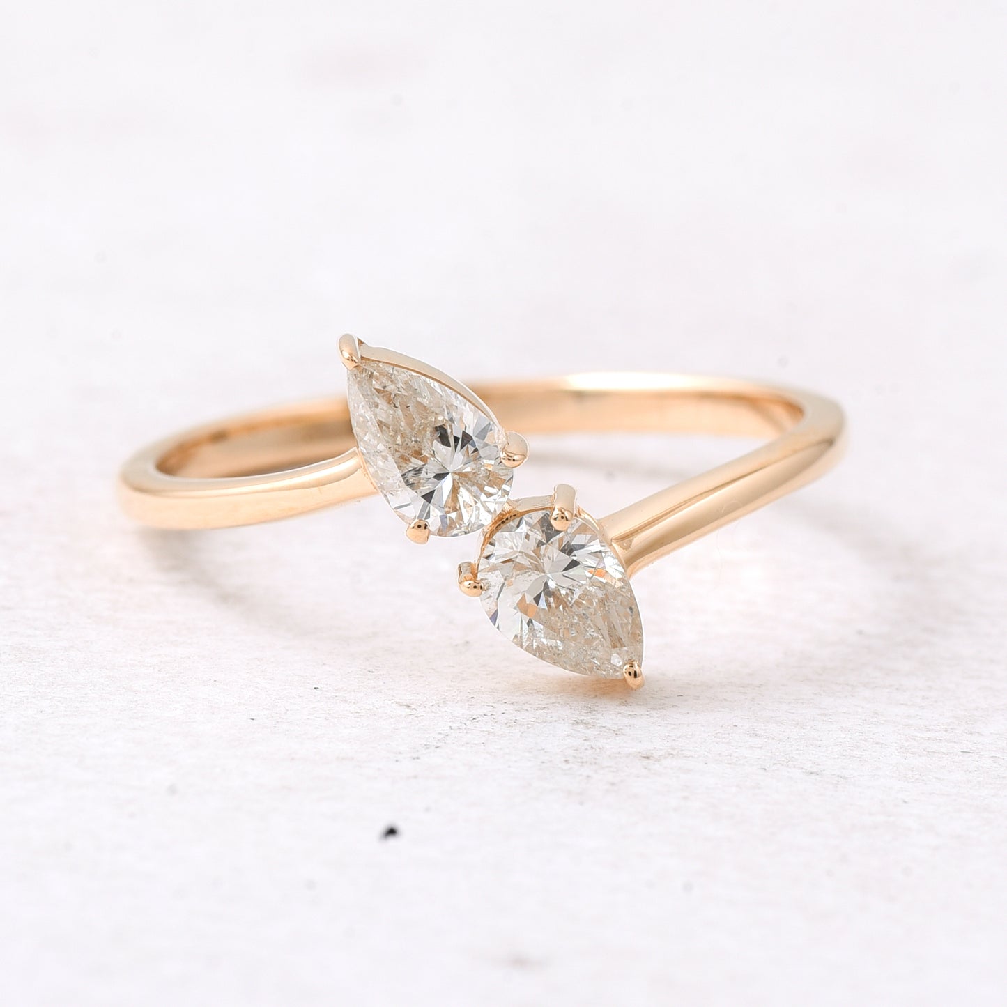 0.52 Ct Pear Diamond 14K Gold Ring