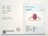 1.83 Ct Oval Natural Ruby 14K Gold Ring