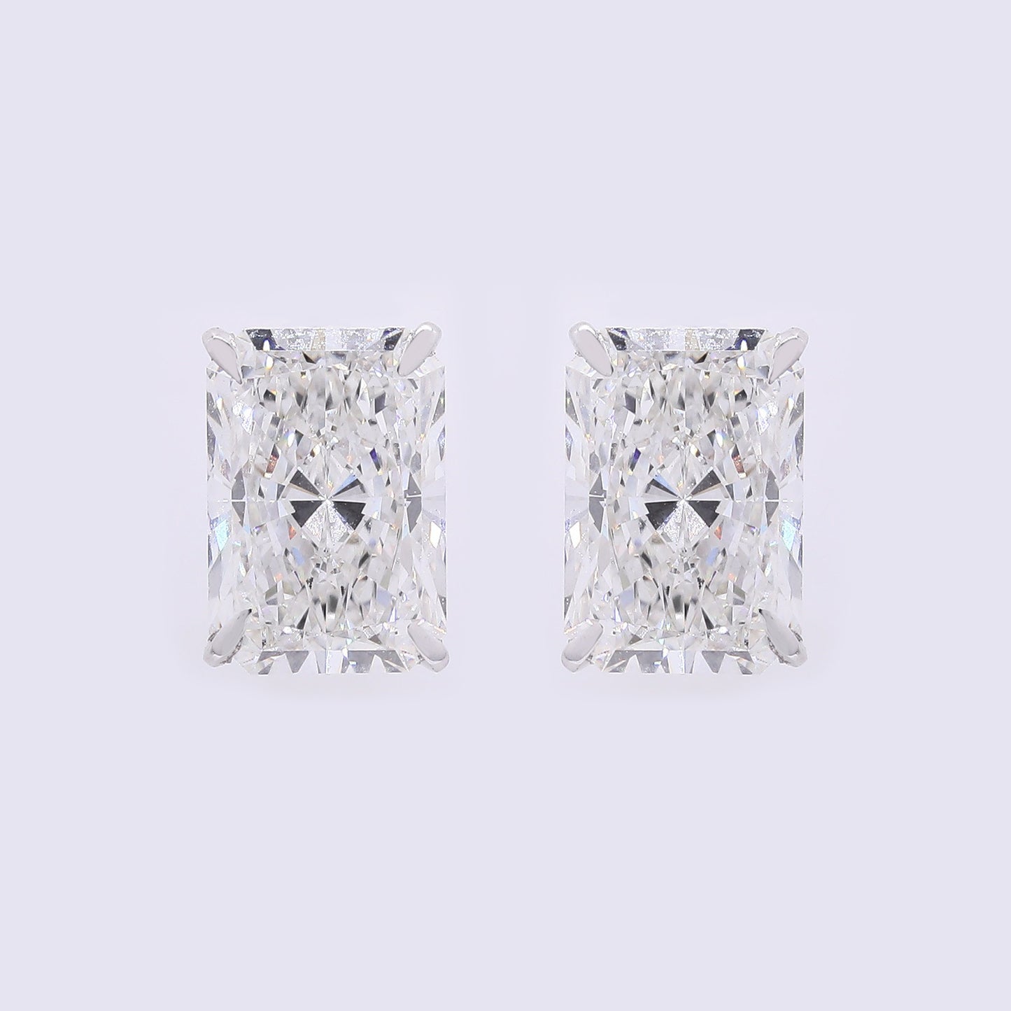 3.71 Carats Lab Grown Diamond 14K Gold Earrings