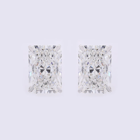 3.71 Carats Lab Grown Diamond 14K Gold Earrings