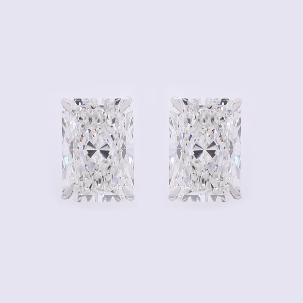 3.71 Carats Lab Grown Diamond 14K Gold Earrings