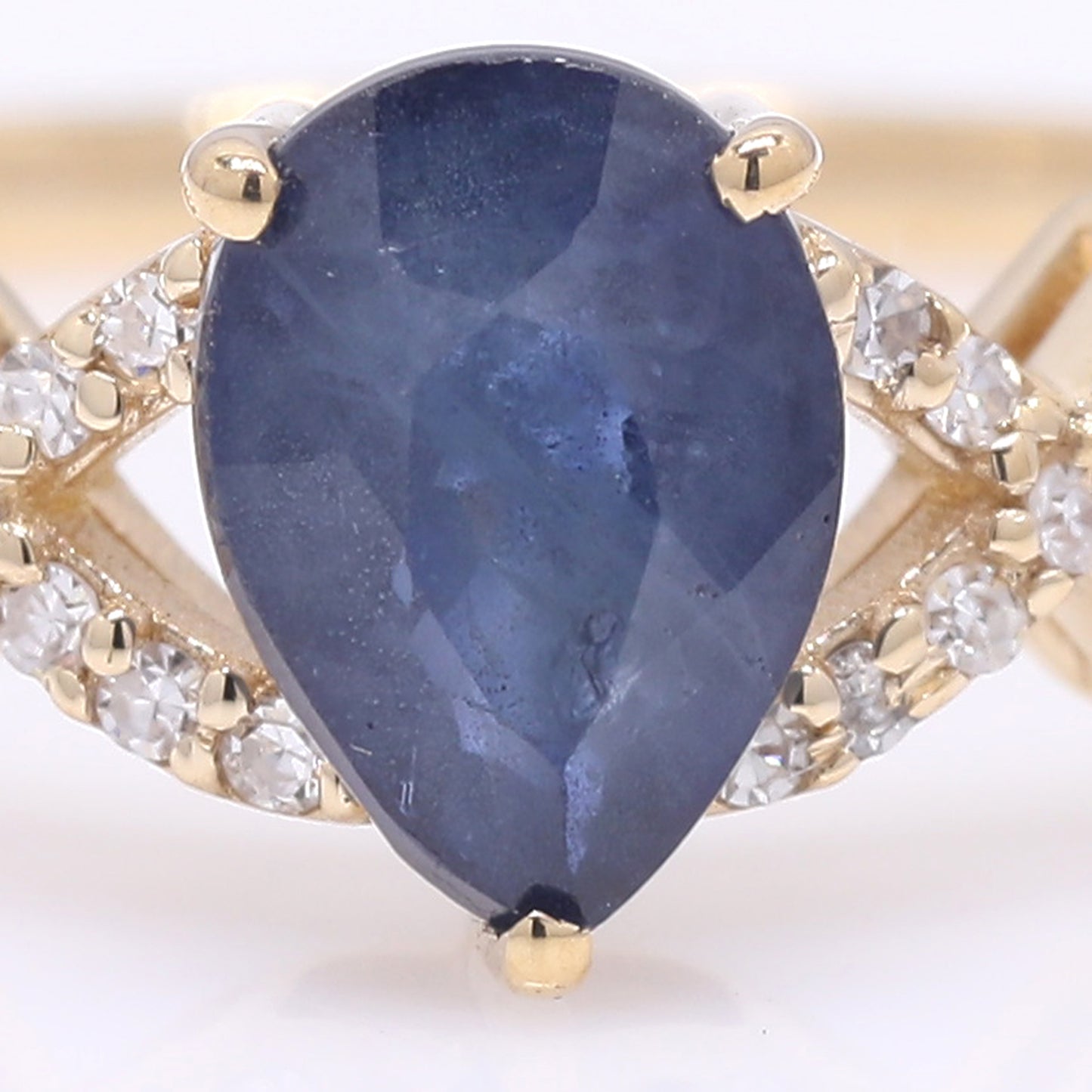 1.14 Ct Pear Mixed Cut Natural Sapphire 14K Gold Ring