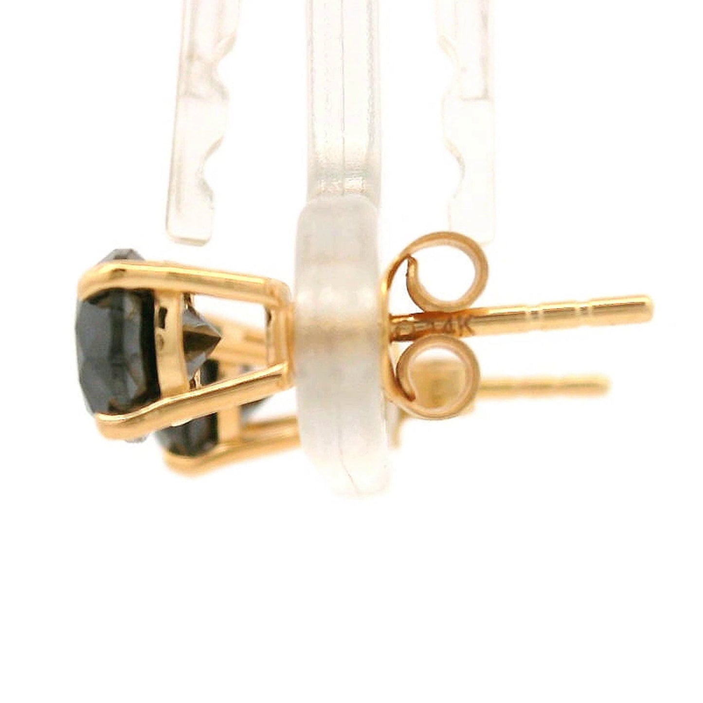 1.93 Ct Round Black Diamond 14K Gold Earrings