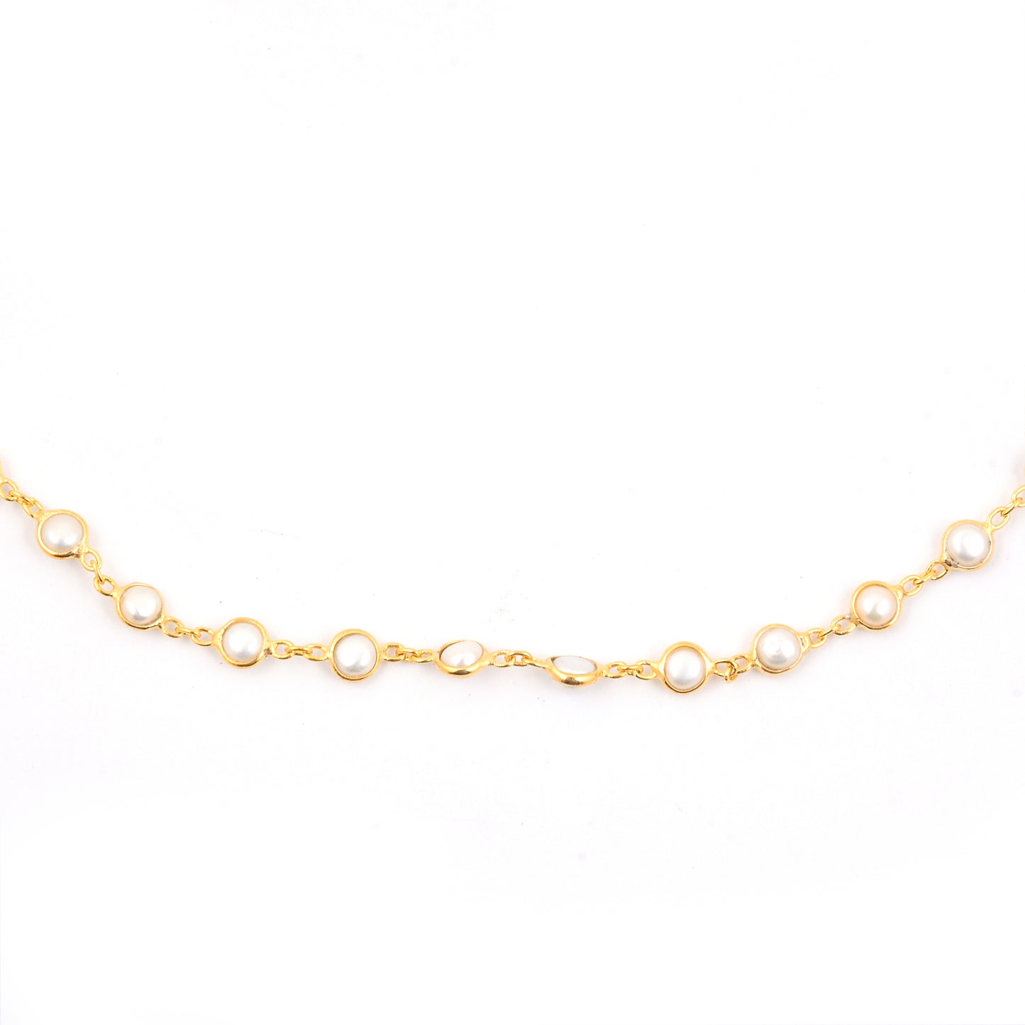 13.61 Ct Round Pearl 925 Silver Necklace