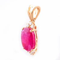 5.05 Ct Oval Ruby 18K Gold Pendant