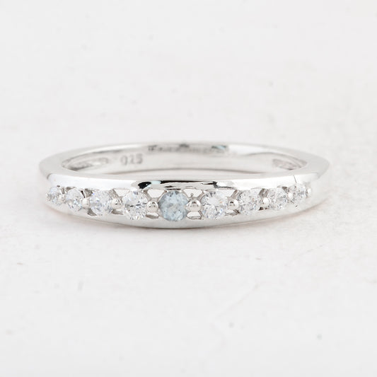 0.36 Ct Round Swiss Blue Topaz 925 Sterling Silver Ring