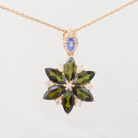 2.42 Ct Marquise Multi Tourmaline 14K Gold Pendant