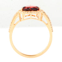 2.35 Ct Heart Mixed Cut Natural Garnet 14K Gold Ring