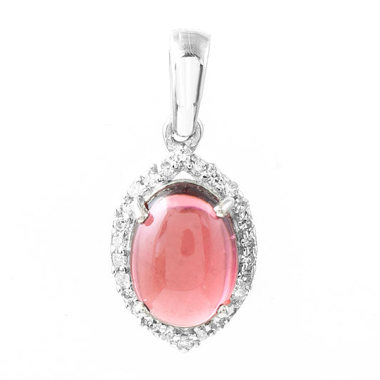 1.33 Ct Oval Tourmaline 950 Platinum Pendant