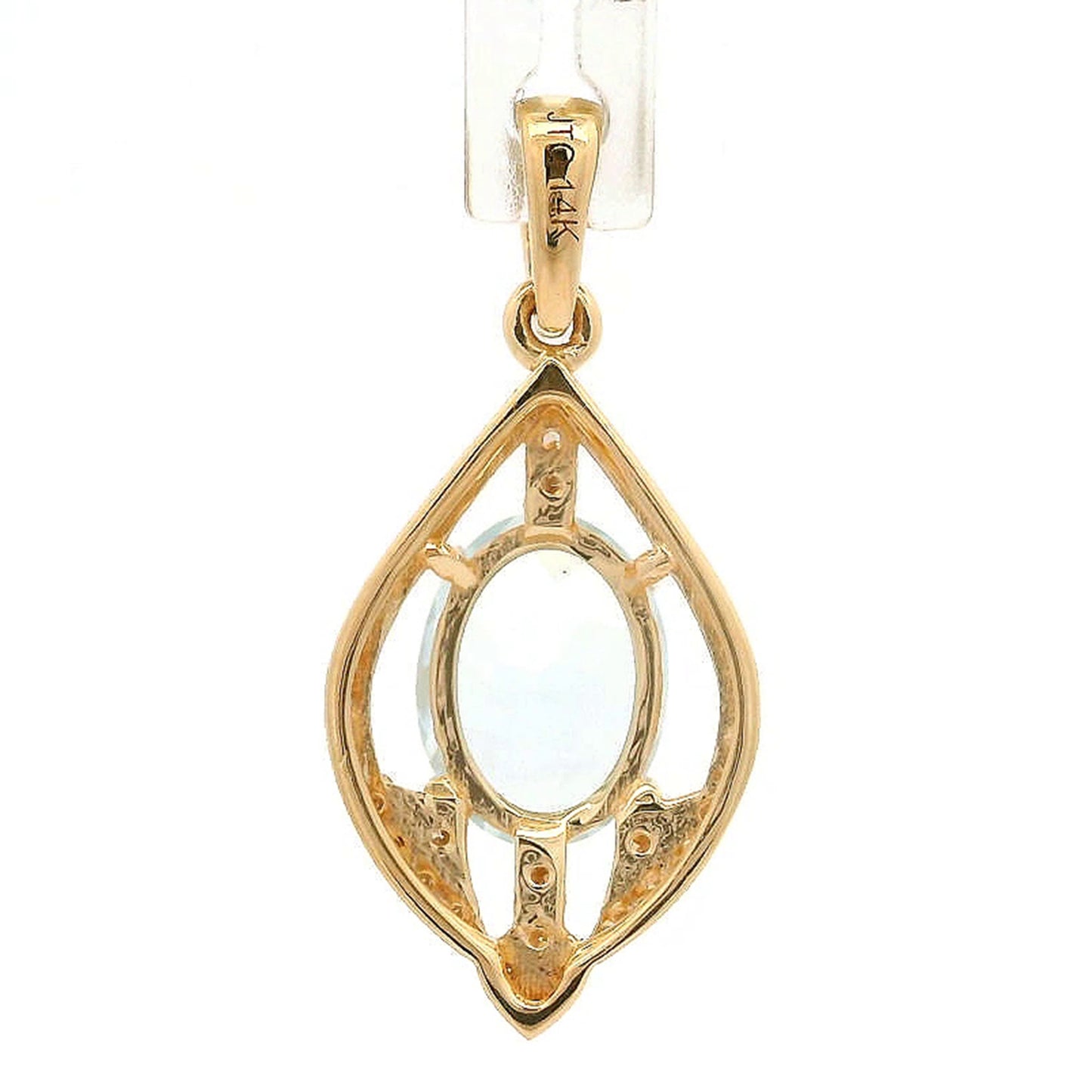 1.01 Ct Oval Aquamarine 14K Gold Pendant