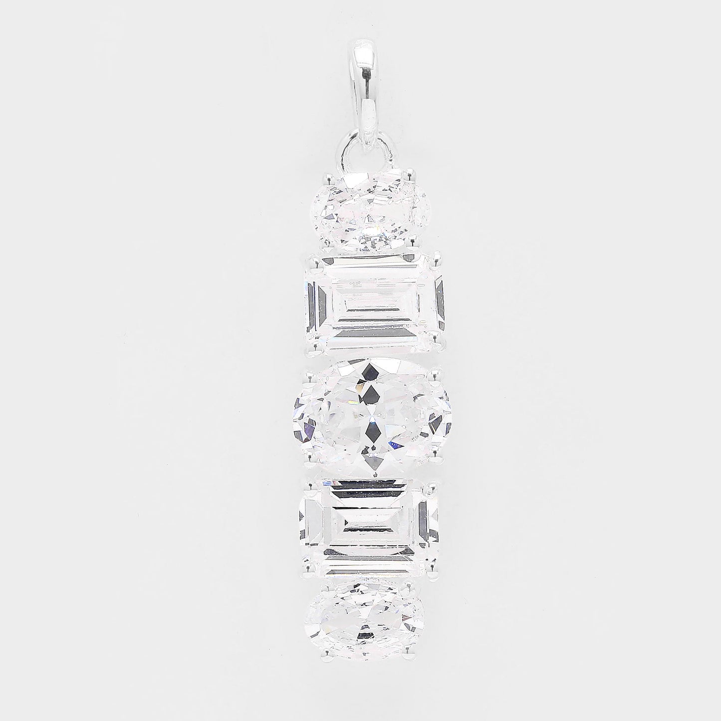 6.67 Ct Oval Cubic Zirconia 925 Silver Pendant