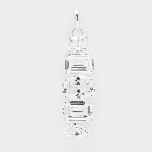 6.67 Ct Oval Cubic Zirconia 925 Silver Pendant