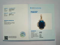 3.38 Ct Cushion Natural Sapphire 14K Gold Pendant