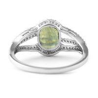 2.01 Ct Oval Mixed Cut Natural Green Sapphire 950 Platinum Ring