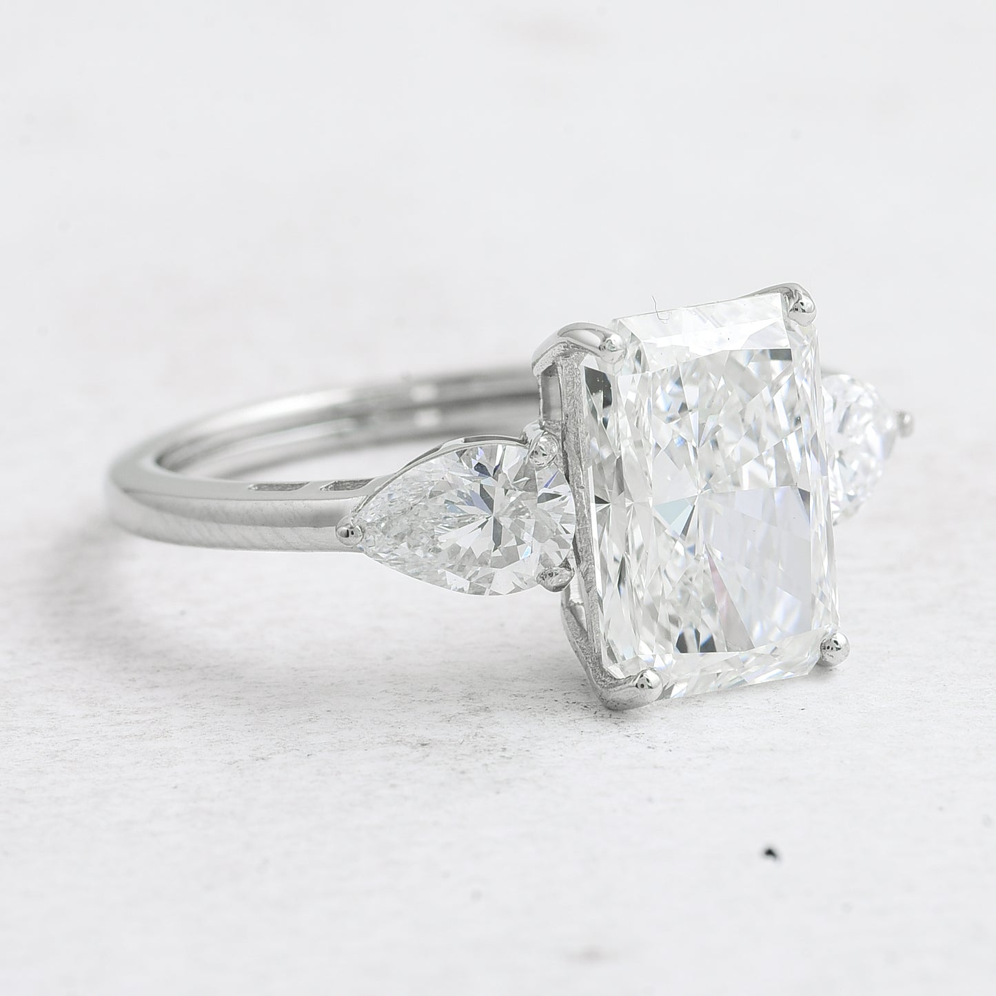 3.64 Ct Radiant Lab Grown Diamond 950 Platinum Ring