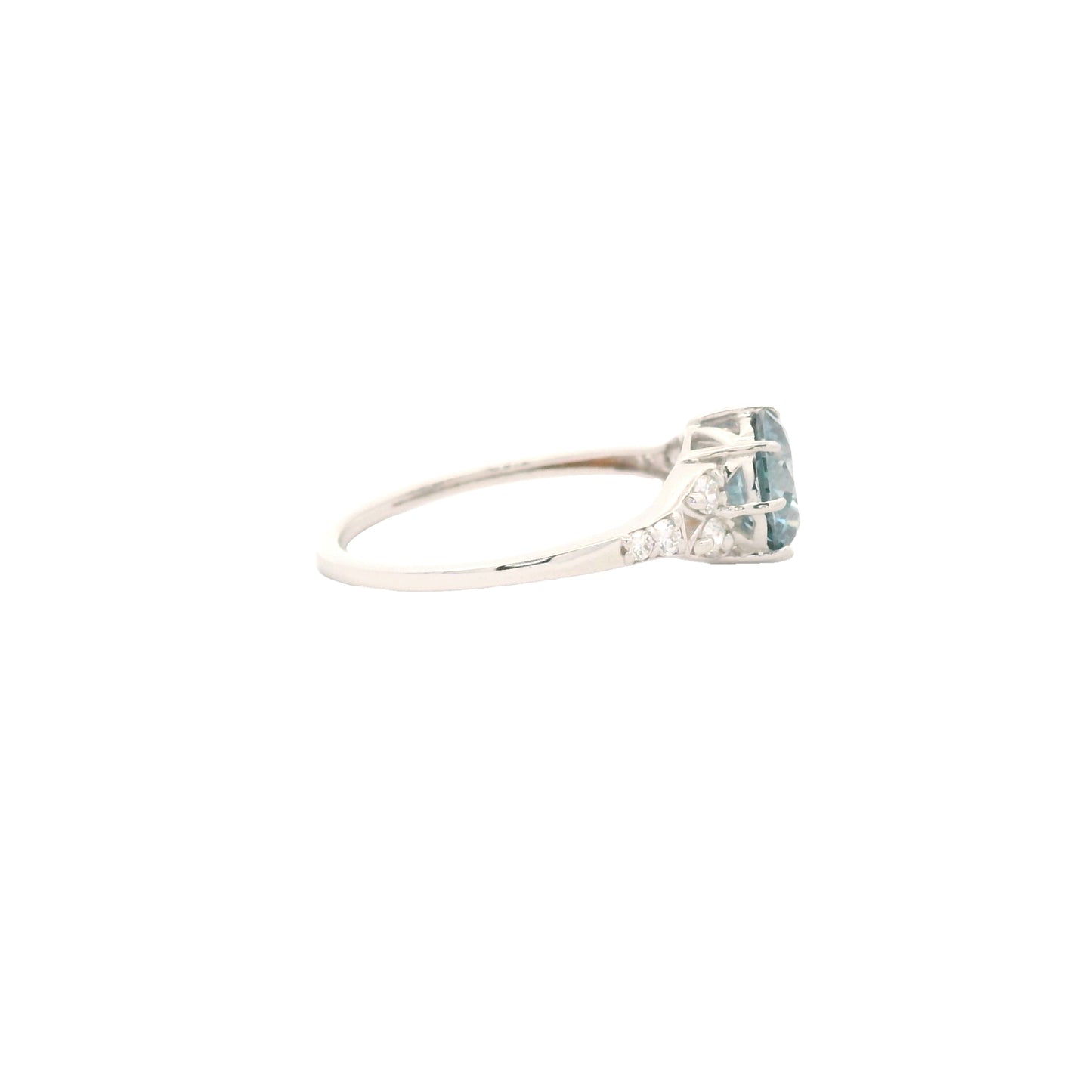 1.69 Carats Blue Lab Grown Diamond 14K Gold Ring