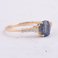 1.41 Ct Oval Natural Sapphire 14K Gold Ring