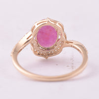 2.60 Ct Oval Ruby 9K Gold Ring