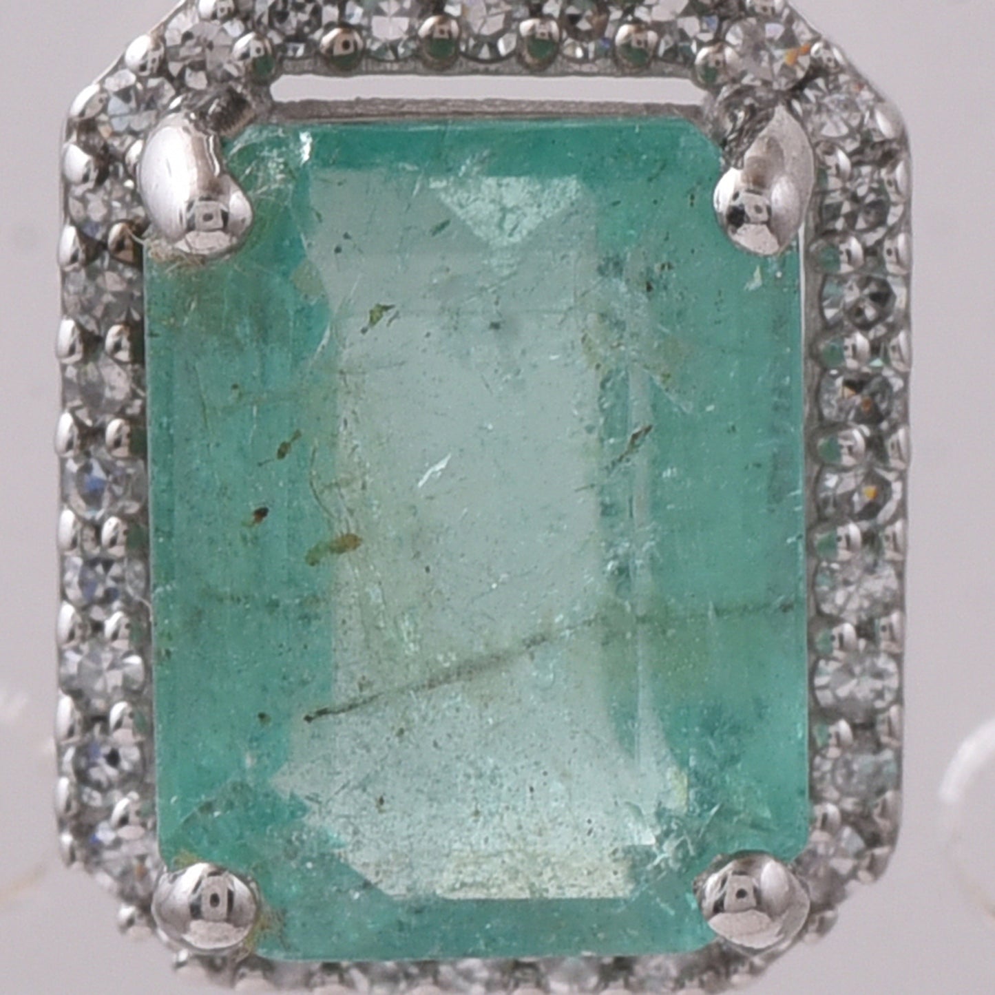 2.27 Ct Octagon Step Cut Natural Emerald 950 Platinum Pendant
