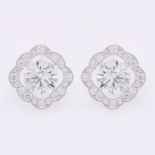 5.01 Carats Lab Grown Diamond 14K Gold Earrings