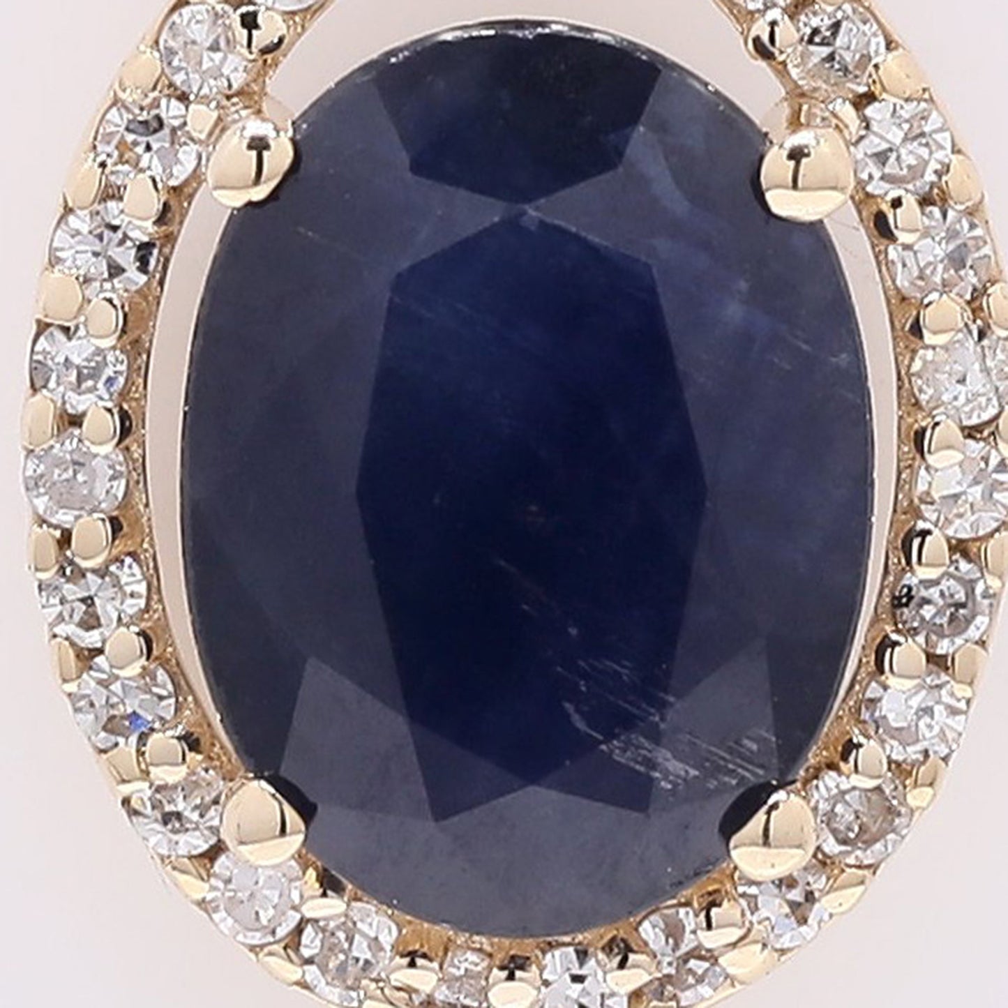 1.53 Ct Oval Mixed Cut Natural Sapphire 14K Gold Pendant