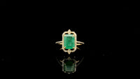 2.37 Ct Octagon Natural Emerald 14K Gold Ring