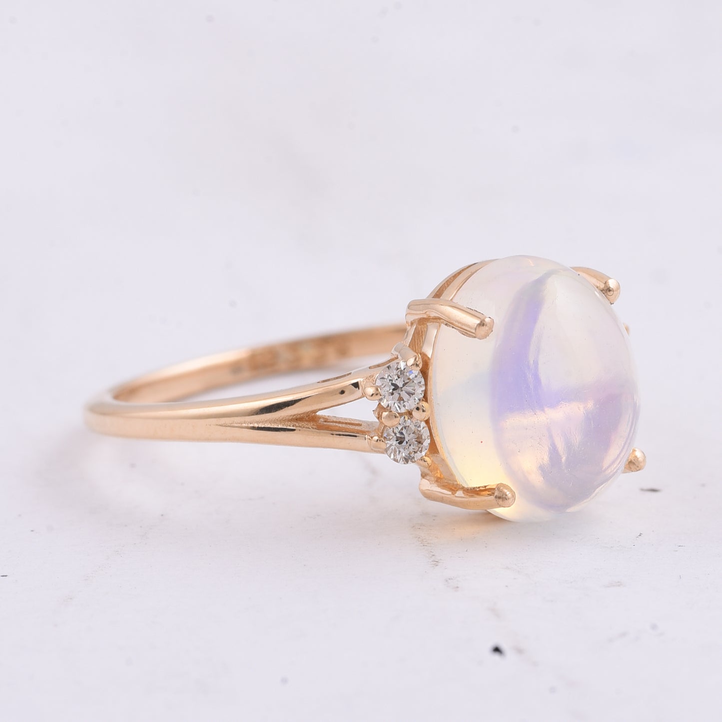 2.45 Ct Oval Cabochon Cut Natural Opal 14K Gold Ring