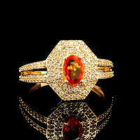 0.85 Ct Oval Multi Sapphire 14K Gold Ring