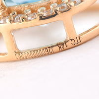2.39 Ct Oval Mixed Cut Natural Aquamarine 14K Gold Pendant