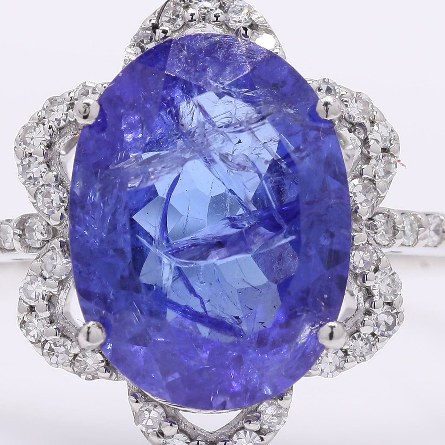 3.09 Ct Oval Mixed Cut Natural Tanzanite 950 Platinum Ring