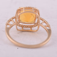 2.24 Ct Cushion Mixed Cut Natural Fire Opal 14K Gold Ring