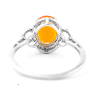 1.34 Ct Oval Mixed Cut Natural Fire Opal 950 Platinum Earrings