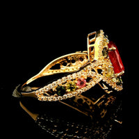 2.65 Ct Oval Rubellite 14K Gold Ring