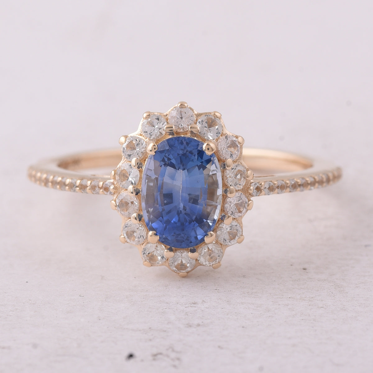 1.80 Ct Oval Sapphire 9K Gold Ring