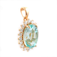 4.82 Ct Oval Emerald 18K Gold Pendant