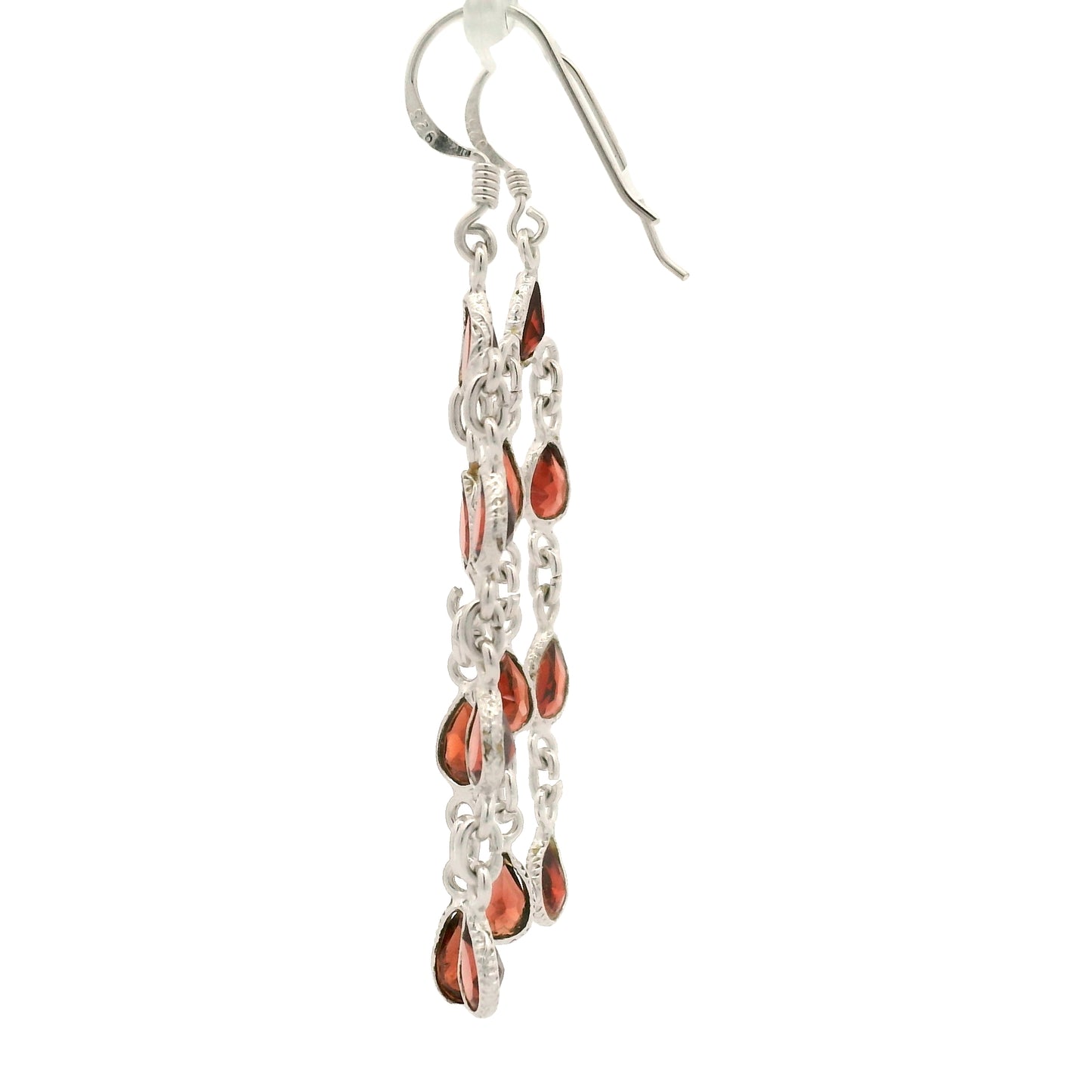10.93 Ct Garnet 925 Sterling Silver Earrings