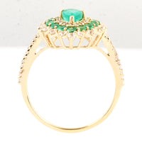 1.34 Ct Pear Emerald 14K Gold Ring