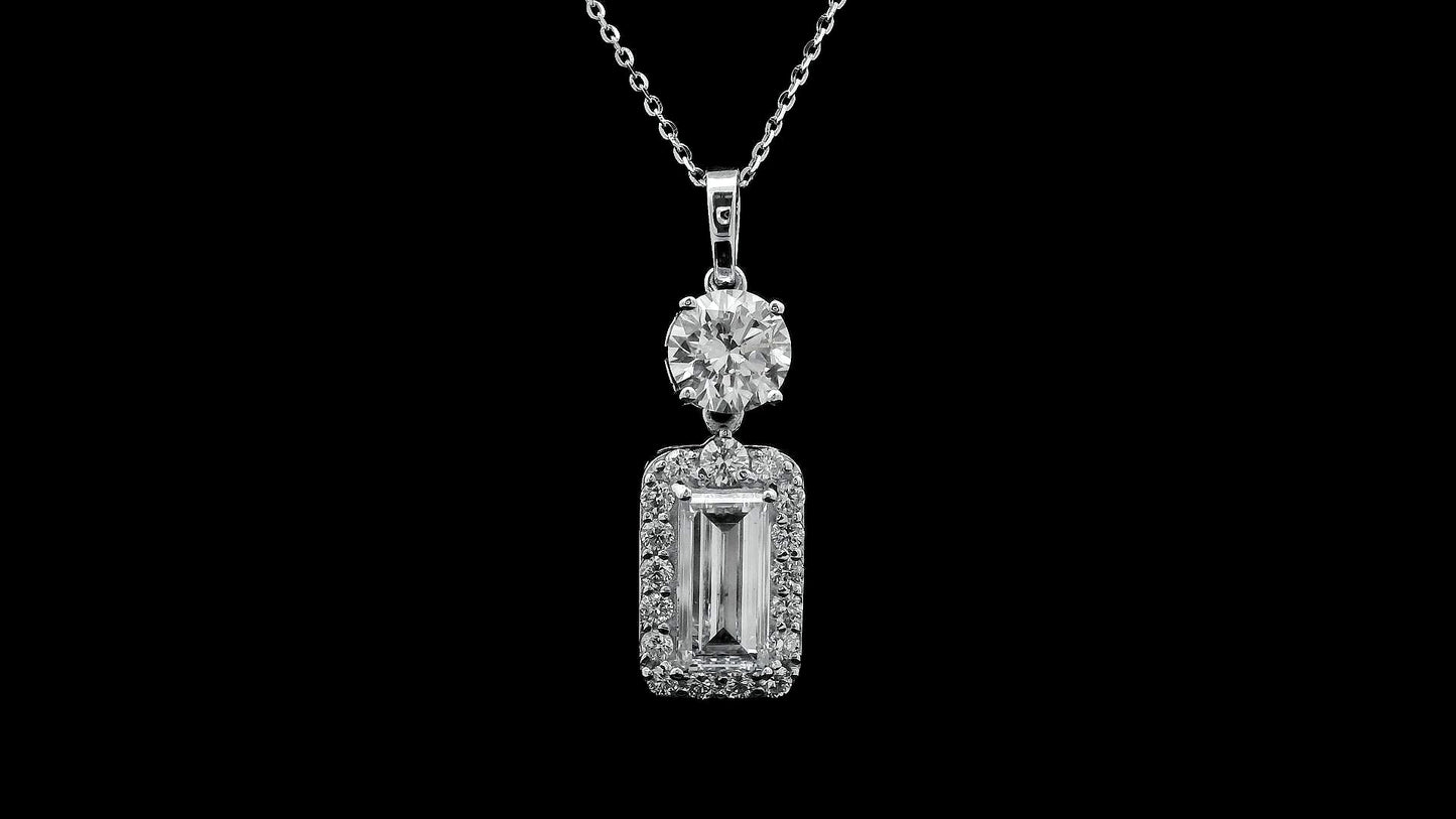 2.97 Carats Lab Grown Diamond 14K Gold Pendant