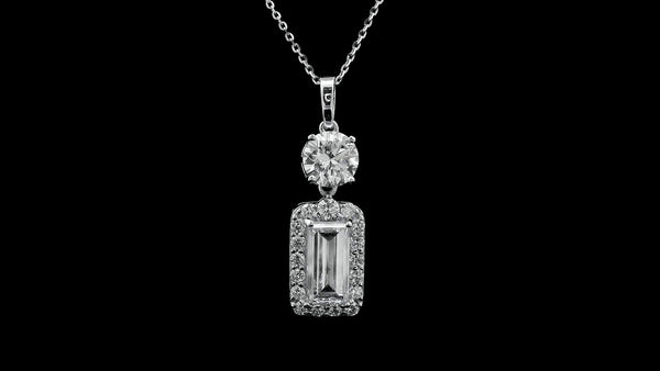 2.97 Carats Lab Grown Diamond 14K Gold Pendant