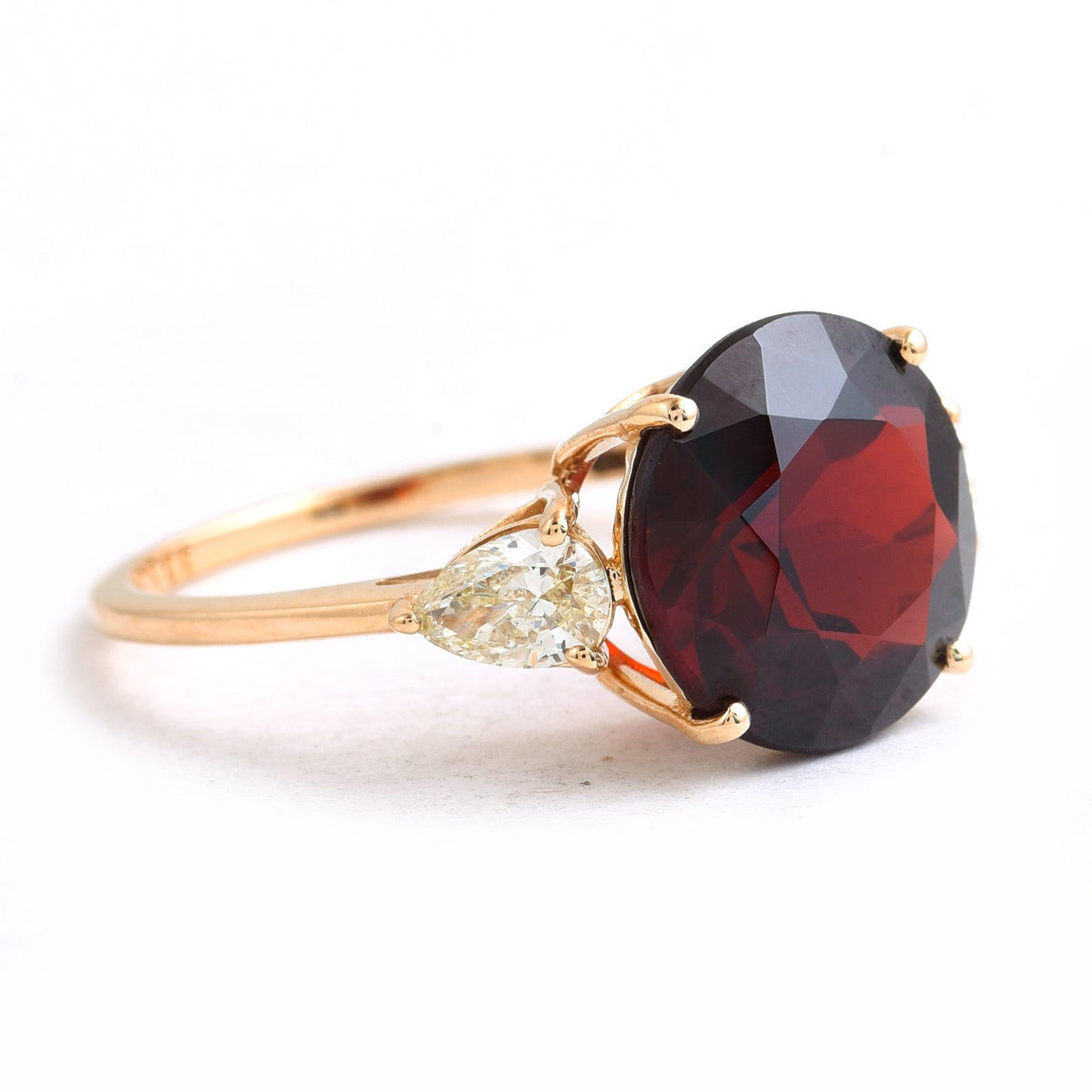 1.67 Ct Round Mixed Cut Natural Garnet 14K Gold Ring