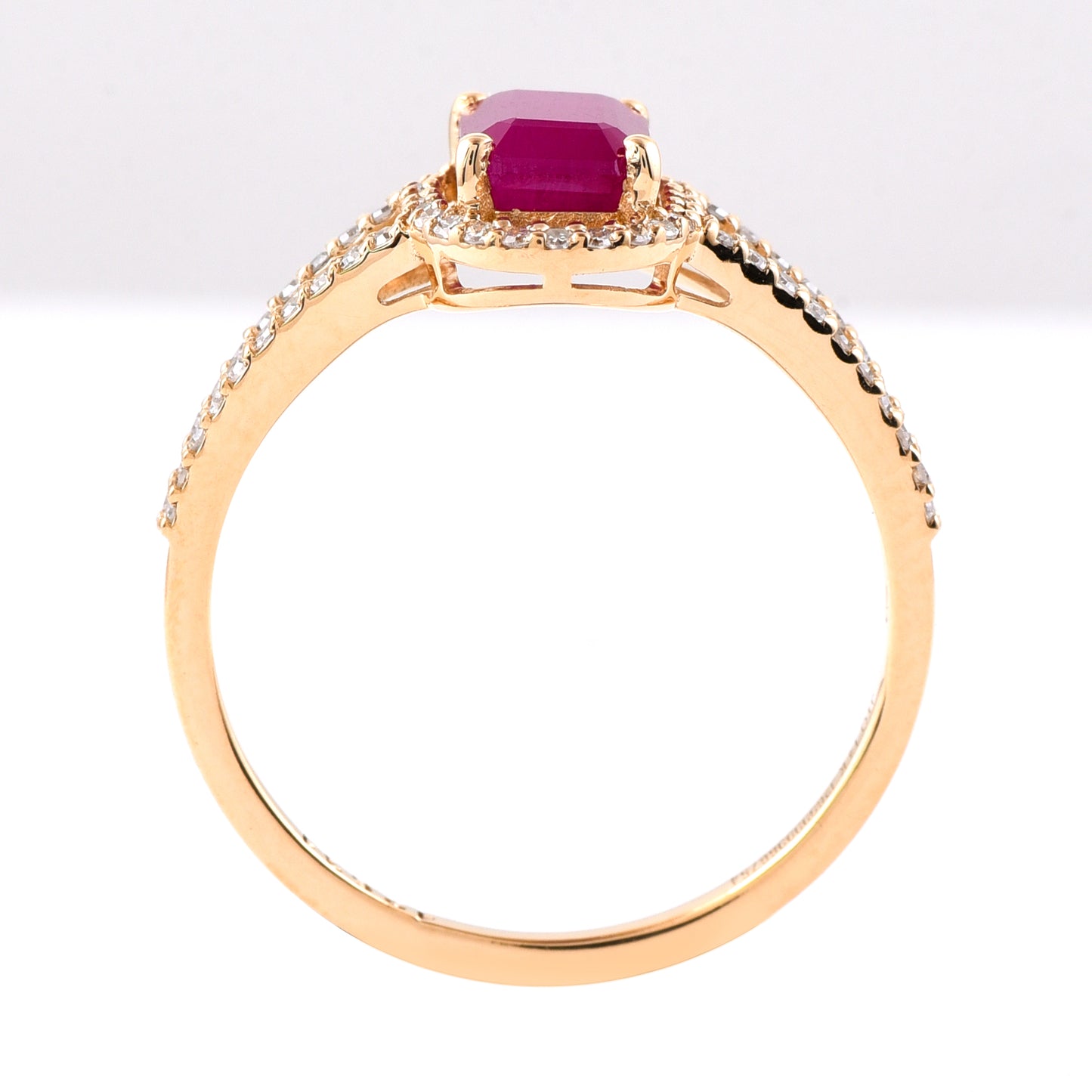 1.51 Ct Octagon Step Cut Natural Ruby 14K Gold Ring