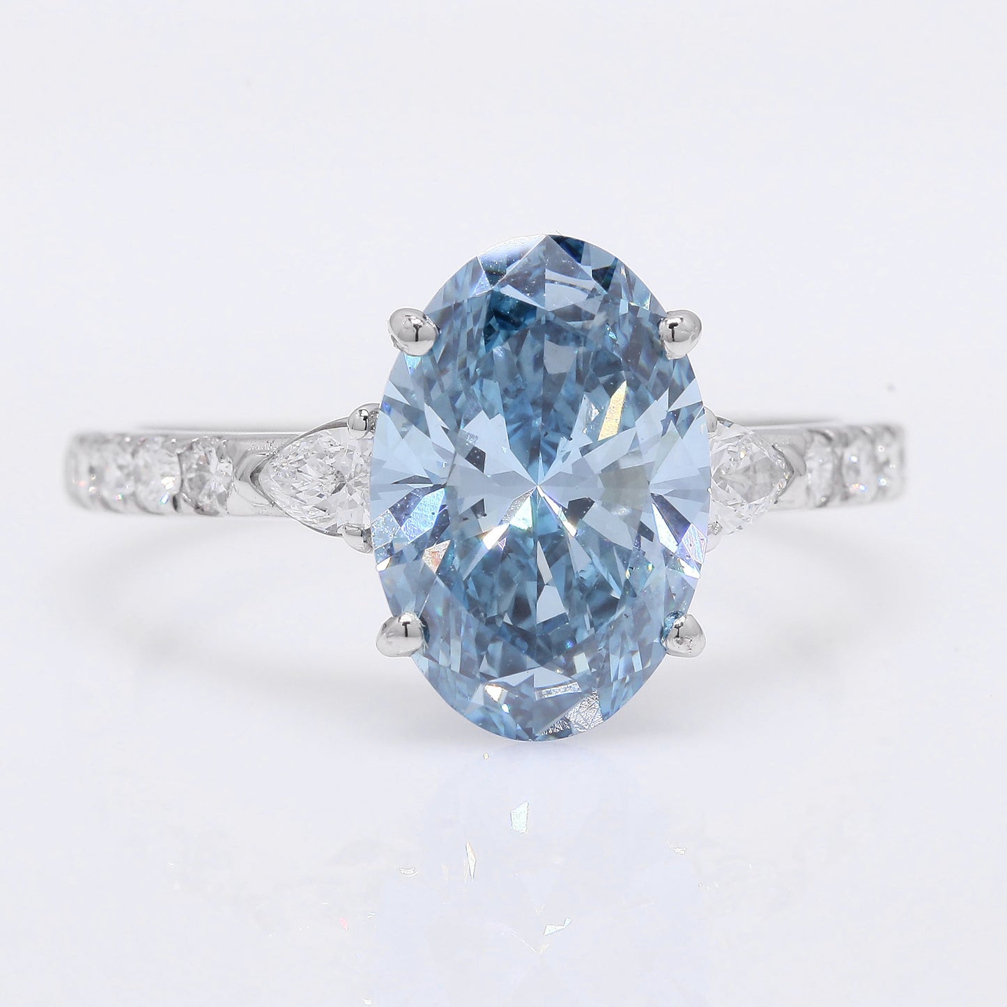 3.47 Ct Oval Brilliant Lab Grown Diamond 950 Platinum Ring
