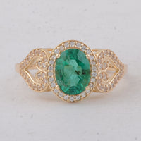 2.02 Ct Oval Emerald 9K Gold Ring