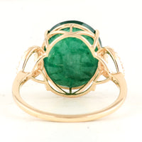5.29 Ct Oval Natural Beryl Emerald 14K Gold Ring