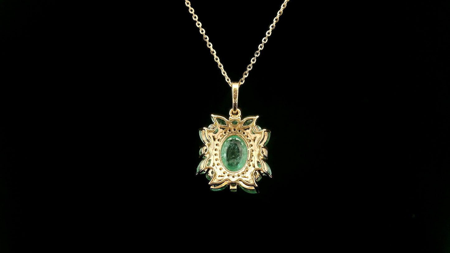 2.40 Ct Oval Emerald 14K Gold Pendant