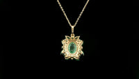 2.40 Ct Oval Emerald 14K Gold Pendant