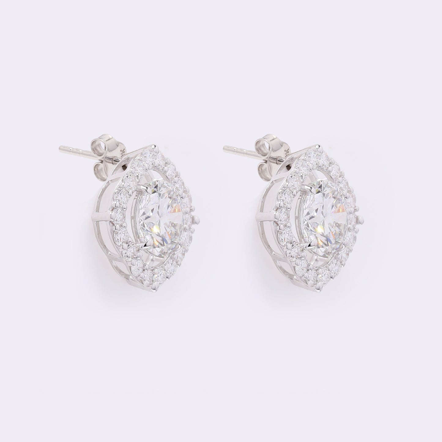 4.06 Carats Lab Grown Diamond 14K Gold Earrings