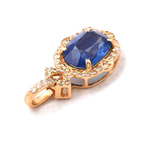 1.82 Ct Cushion Mixed Cut Natural Sapphire 14K Gold Pendant